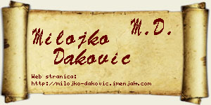 Milojko Daković vizit kartica